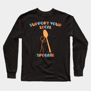 Colorful Support Your Local Spoonie Long Sleeve T-Shirt